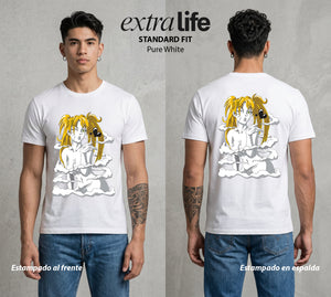 La Aldea Oculta | El Hokage del Futuro #02916 - Playera Standard Fit | Pure White - Foto en modelo