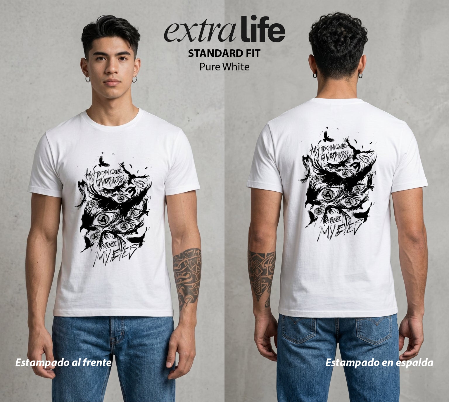 La Aldea Oculta | El Hokage del Futuro #02919 - Playera Standard Fit | Pure White - Foto en modelo