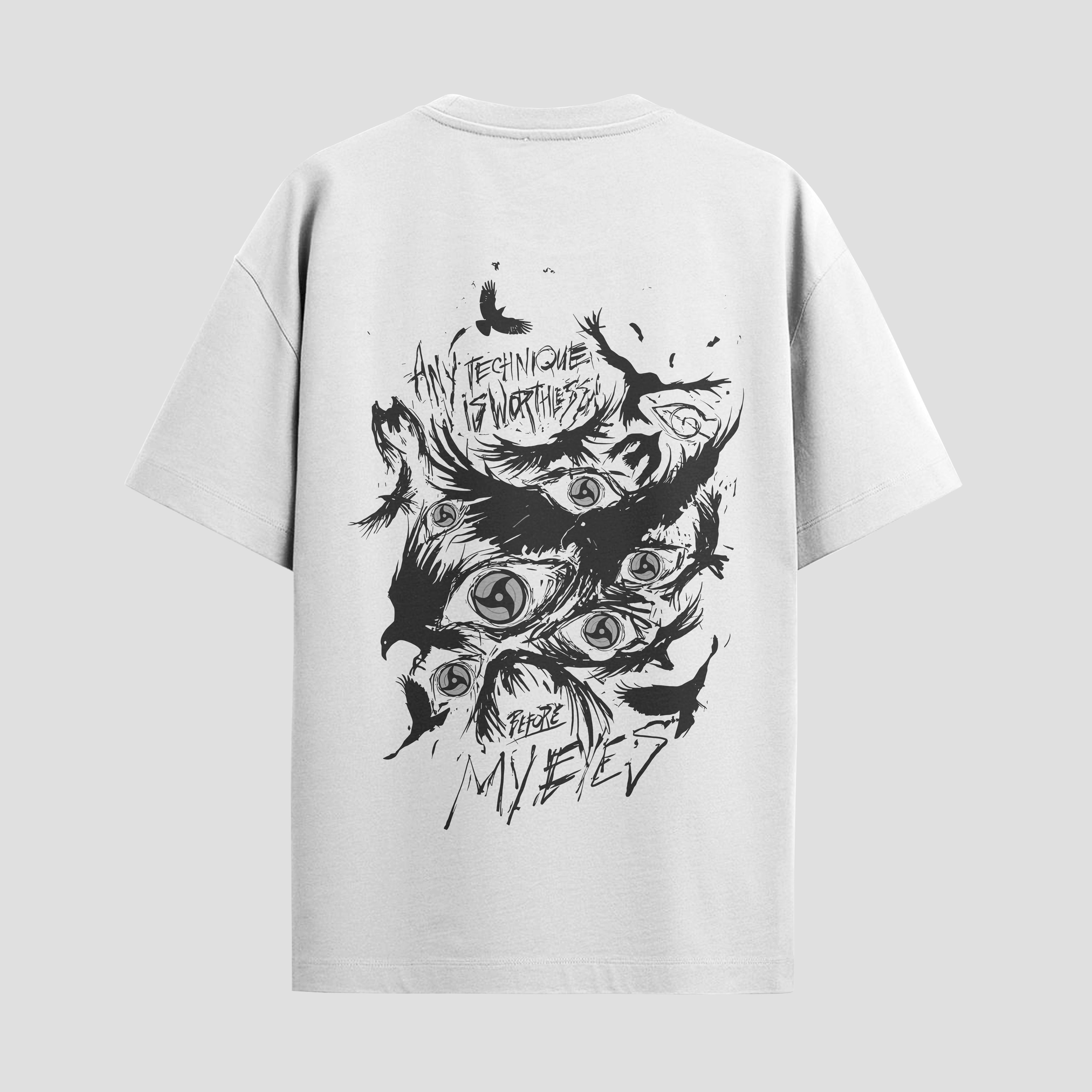 Playera urbana de anime y gaming ExtraLife MX, corte Standard Fit unisex ligero y transpirable en color Deep Black y Pure White, ropa de uso diario para gym y casual.