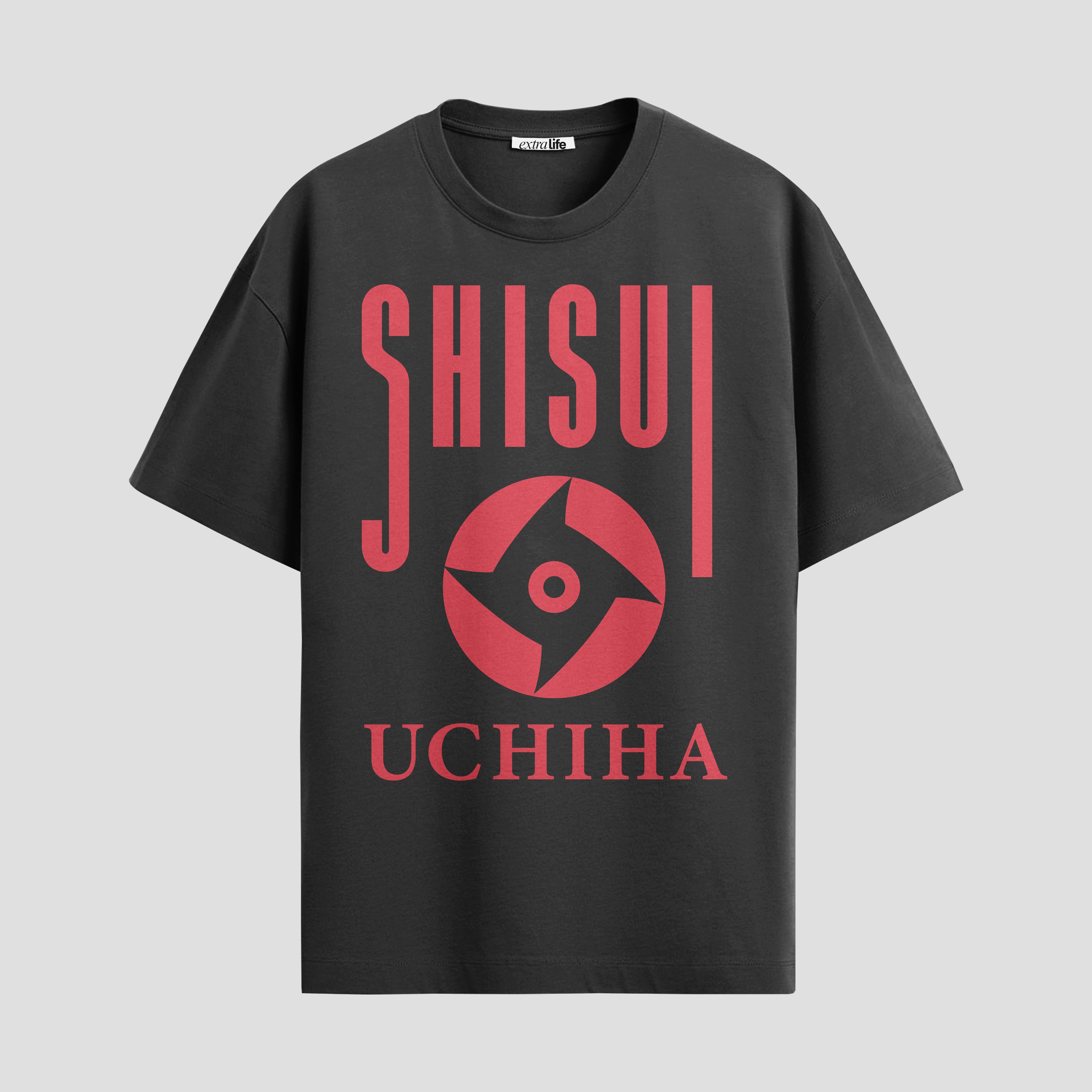 Playera urbana de anime y gaming ExtraLife MX, corte Standard Fit unisex ligero y transpirable en color Deep Black y Pure White, ropa de uso diario para gym y casual.