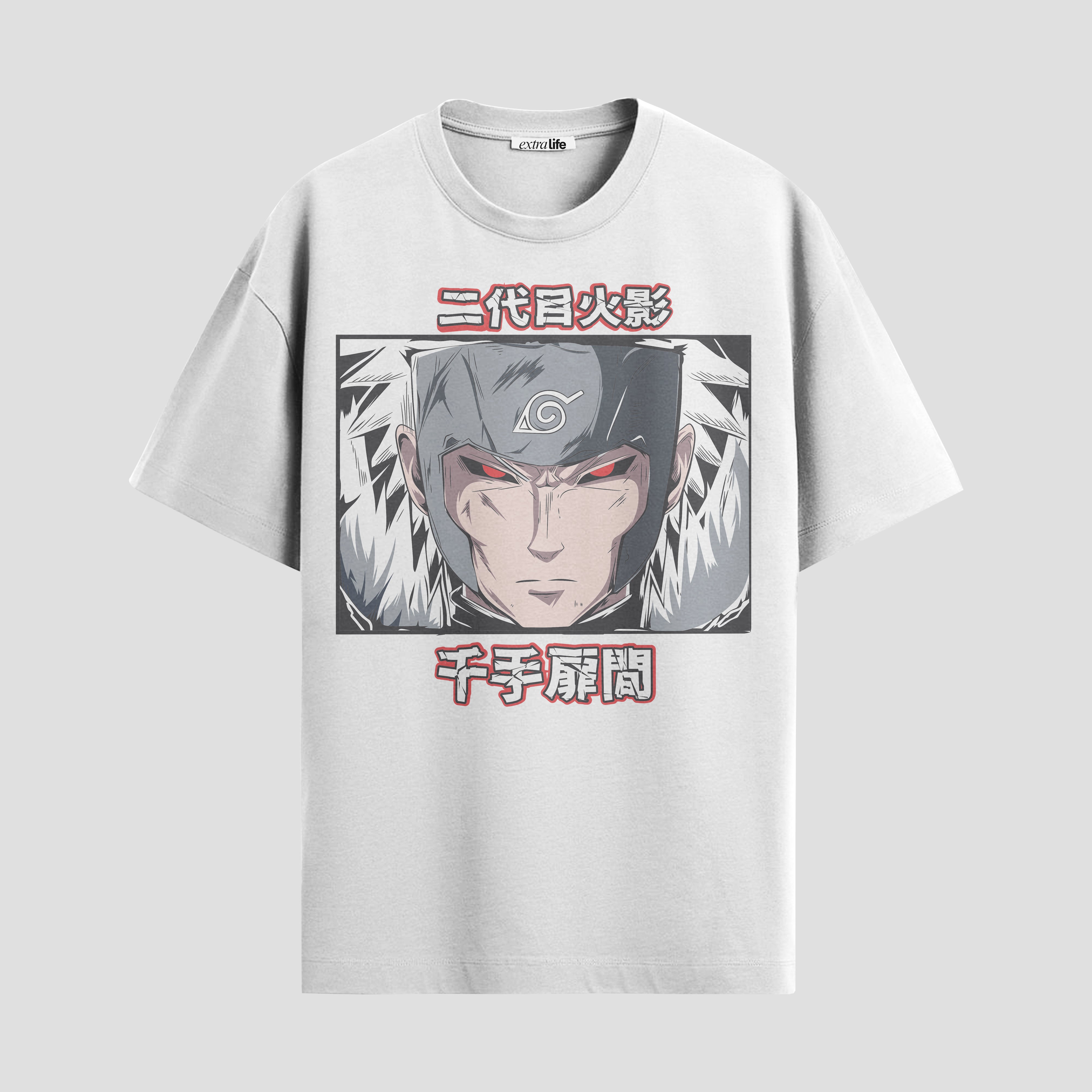 Playera urbana de anime y gaming ExtraLife MX, corte Standard Fit unisex ligero y transpirable en color Deep Black y Pure White, ropa de uso diario para gym y casual.