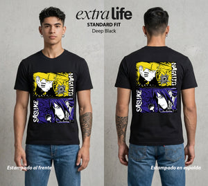 La Aldea Oculta | Zorro de Nueve Colas #02934 - Playera Standard Fit | Deep Black - Foto en modelo