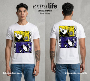 La Aldea Oculta | Zorro de Nueve Colas #02934 - Playera Standard Fit | Pure White - Foto en modelo