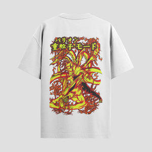 Playera urbana de anime y gaming ExtraLife MX, corte Standard Fit unisex ligero y transpirable en color Deep Black y Pure White, ropa de uso diario para gym y casual.