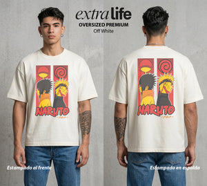 La Aldea Oculta | El Hokage del Futuro #02947 - Playera Oversized Premium | Off White - Foto en modelo