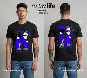 La Aldea Oculta | Dattebayo del Viento #02948 - Playera Standard Fit | Deep Black - Foto en modelo