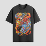 Playera urbana de anime y gaming ExtraLife MX, corte Standard Fit unisex ligero y transpirable en color Deep Black y Pure White, ropa de uso diario para gym y casual.