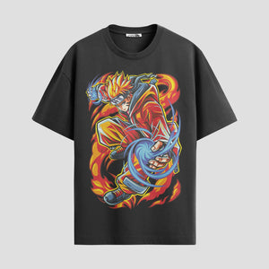 Playera urbana de anime y gaming ExtraLife MX, corte Standard Fit unisex ligero y transpirable en color Deep Black y Pure White, ropa de uso diario para gym y casual.