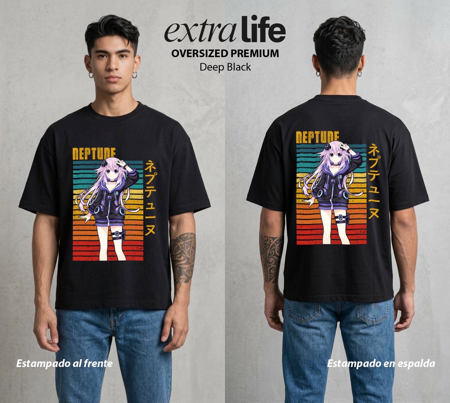 La Diosa del Videojuego | La CPU del Bien #02957 - Playera Oversized Premium | Deep Black - Foto en modelo