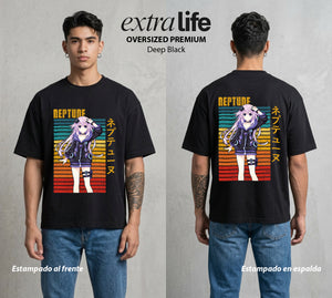 La Diosa del Videojuego | La CPU del Bien #02957 - Playera Oversized Premium | Deep Black - Foto en modelo