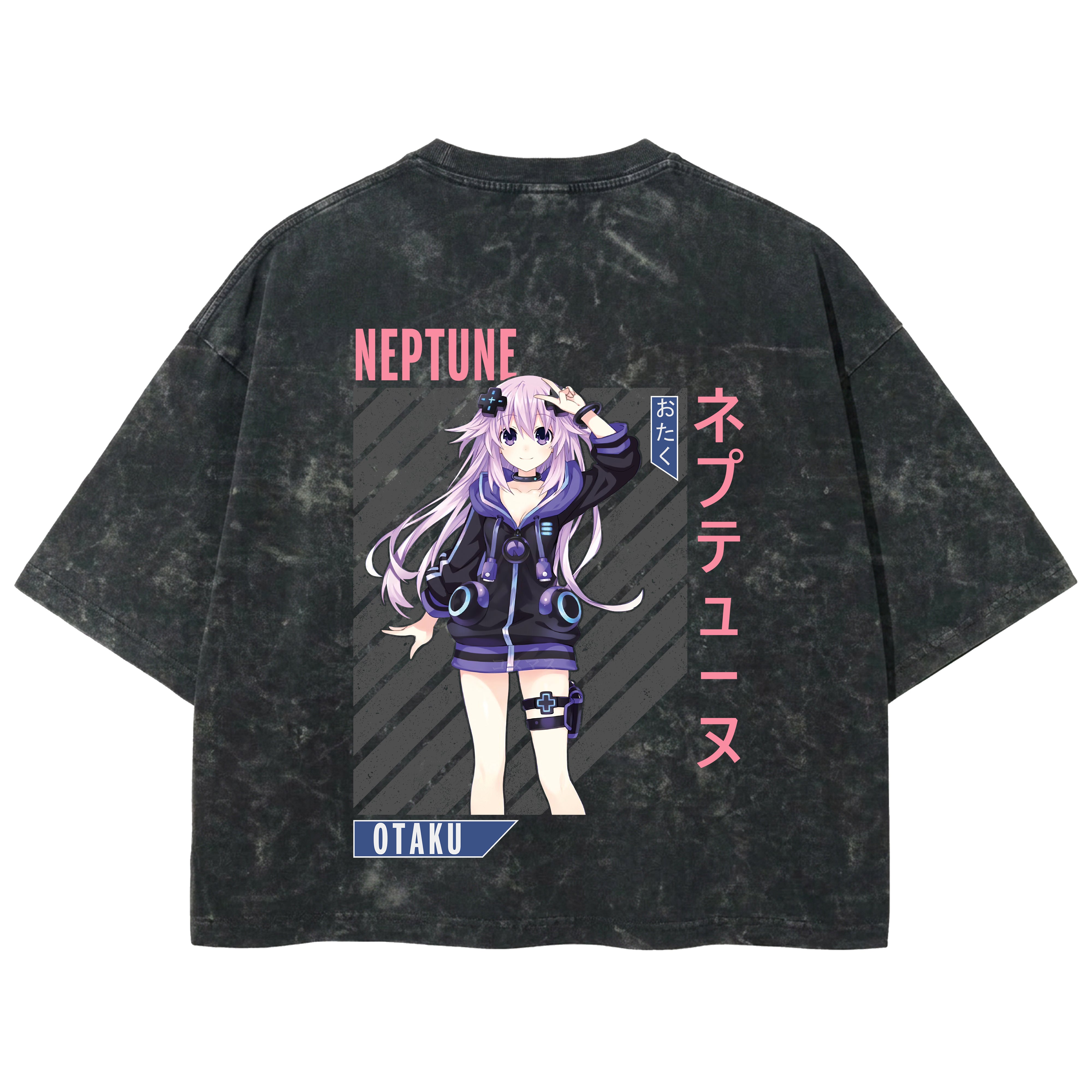 Playera streetwear premium de anime y gaming ExtraLife MX, corte boxy deluxe mineral wash heavyweight en color Acid Wash, moda urbana mexicana de culto.