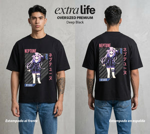 La Diosa del Videojuego | El Poder del Videojuego #02958 - Playera Oversized Premium | Deep Black - Foto en modelo