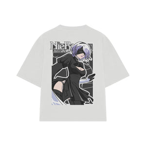 Playera streetwear premium de anime y gaming ExtraLife MX, corte oversized drop shoulder ligero y fresco en color Deep Black y Off-White, moda urbana mexicana de culto.