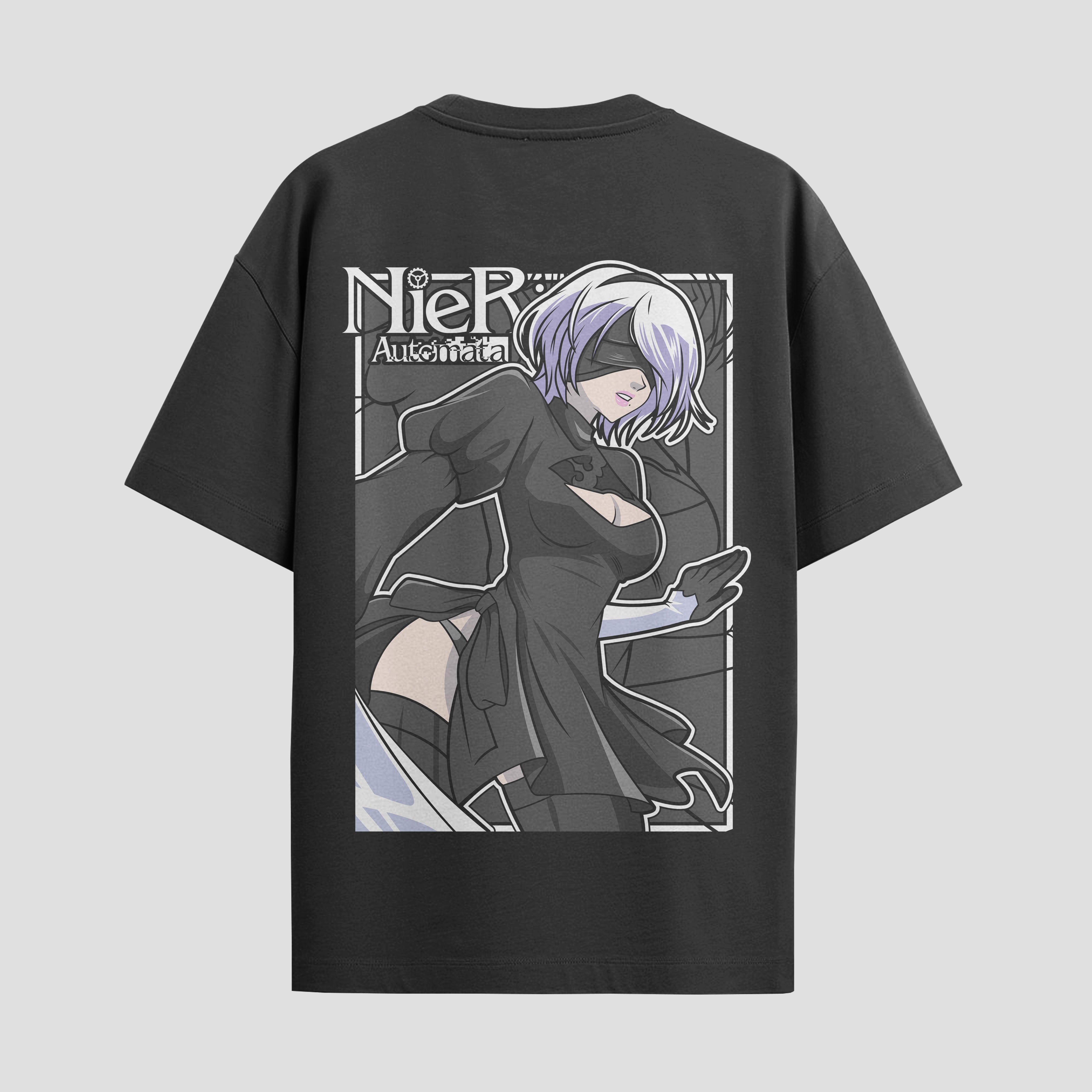 Playera urbana de anime y gaming ExtraLife MX, corte Standard Fit unisex ligero y transpirable en color Deep Black y Pure White, ropa de uso diario para gym y casual.