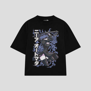 Playera streetwear premium de anime y gaming ExtraLife MX, corte oversized drop shoulder ligero y fresco en color Deep Black y Off-White, moda urbana mexicana de culto.