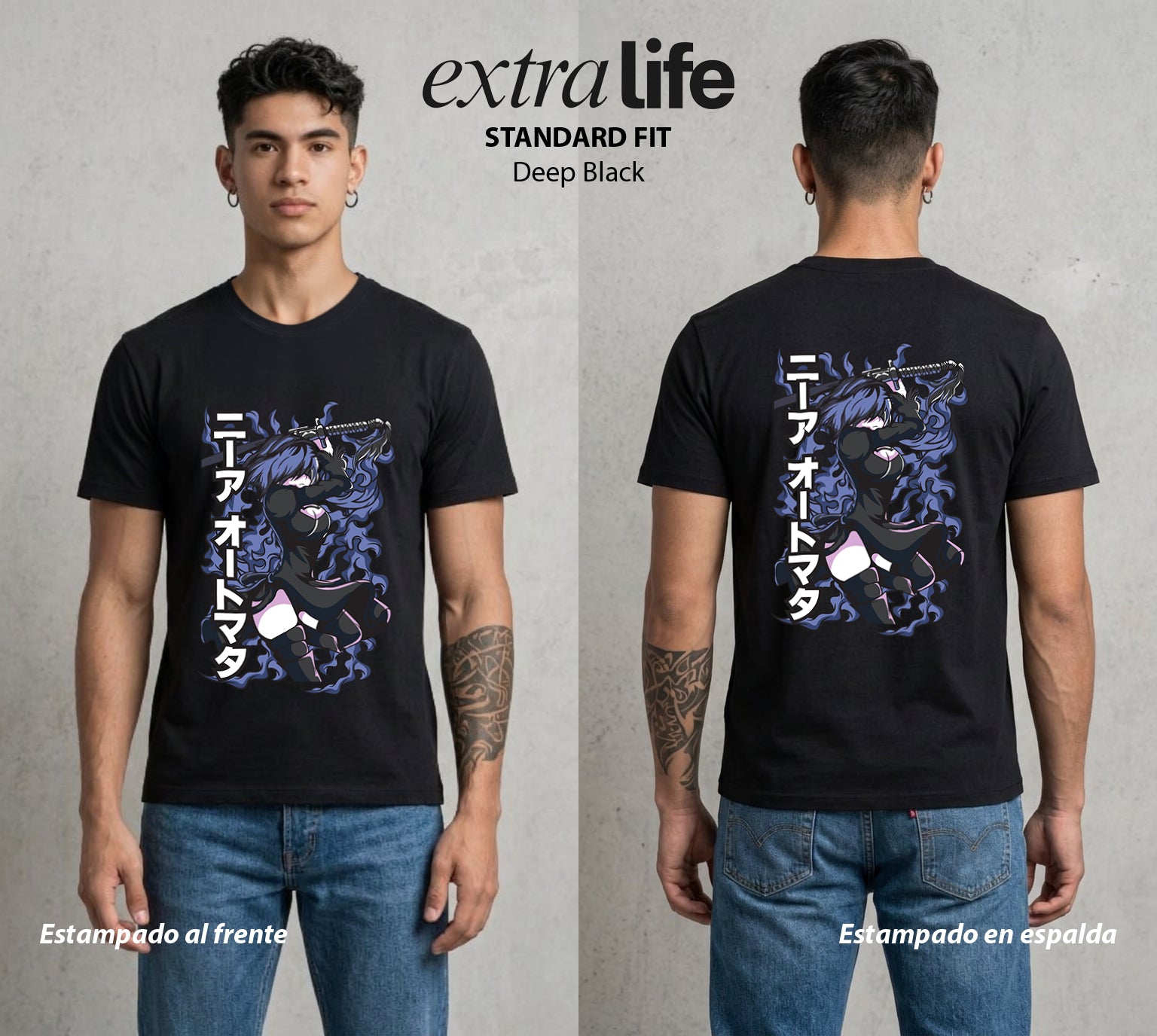 El Mundo Post-Apocaliptico | El Androide del Cosmos #02965 - Playera Standard Fit | Deep Black - Foto en modelo