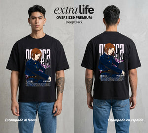 El Arte de las Maldiciones | El Clavo y el Martillo #02974 - Playera Oversized Premium | Deep Black - Foto en modelo