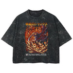 Playera streetwear premium de anime y gaming ExtraLife MX, corte boxy deluxe mineral wash heavyweight en color Acid Wash, moda urbana mexicana de culto.