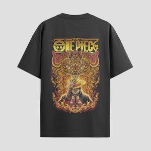 Playera urbana de anime y gaming ExtraLife MX, corte Standard Fit unisex ligero y transpirable en color Deep Black y Pure White, ropa de uso diario para gym y casual.