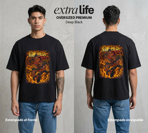 Mar de los Piratas | El Gran Tesoro del Mar #02981 - Playera Oversized Premium | Deep Black - Foto en modelo
