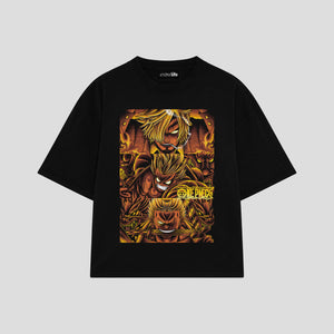 Playera streetwear premium de anime y gaming ExtraLife MX, corte oversized drop shoulder ligero y fresco en color Deep Black y Off-White, moda urbana mexicana de culto.