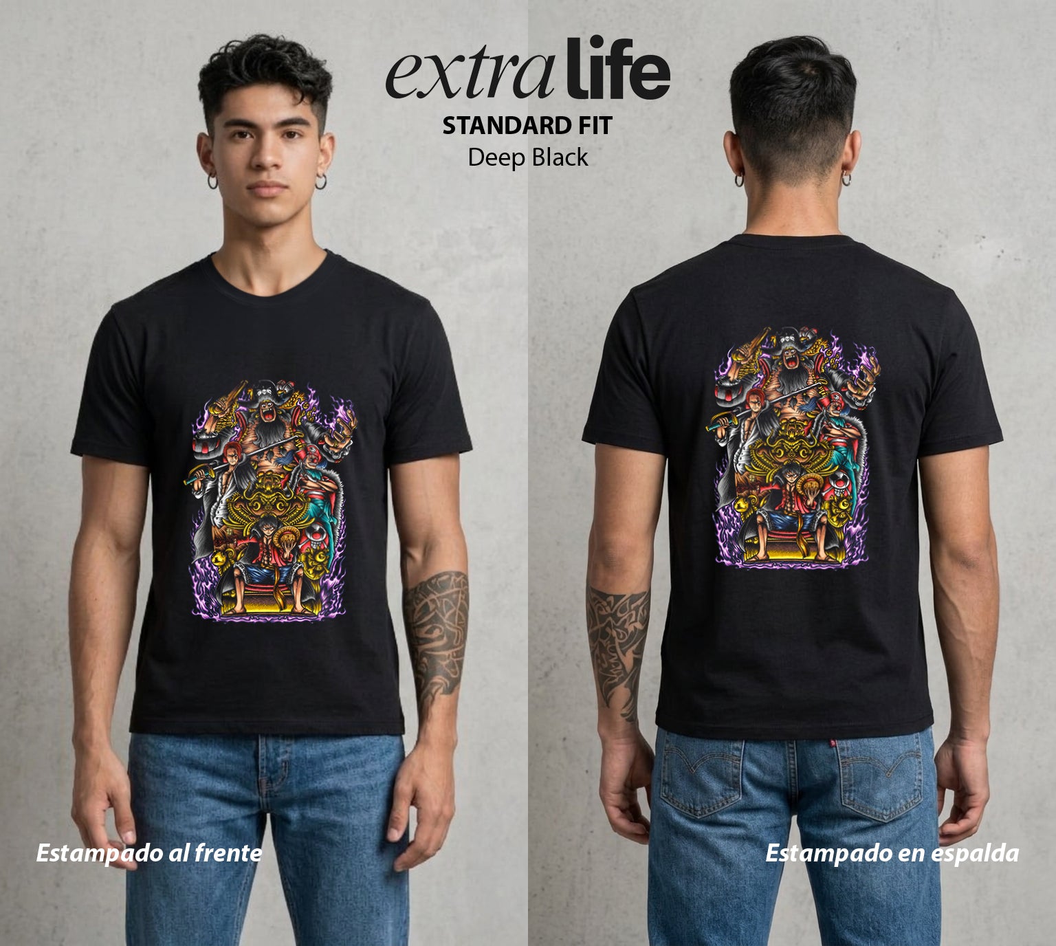 Mar de los Piratas | La Busqueda del Bien #02986 - Playera Standard Fit | Deep Black - Foto en modelo