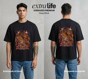 Mar de los Piratas | La Busqueda del Bien #02988 - Playera Oversized Premium | Deep Black - Foto en modelo