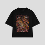 Playera streetwear premium de anime y gaming ExtraLife MX, corte oversized drop shoulder ligero y fresco en color Deep Black y Off-White, moda urbana mexicana de culto.