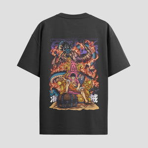 Playera urbana de anime y gaming ExtraLife MX, corte Standard Fit unisex ligero y transpirable en color Deep Black y Pure White, ropa de uso diario para gym y casual.
