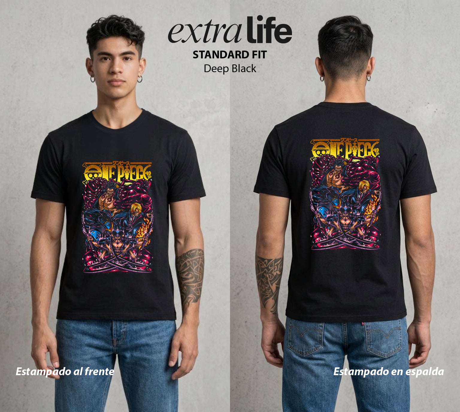 Mar de los Piratas | El Gran Tesoro del Mar #02993 - Playera Standard Fit | Deep Black - Foto en modelo