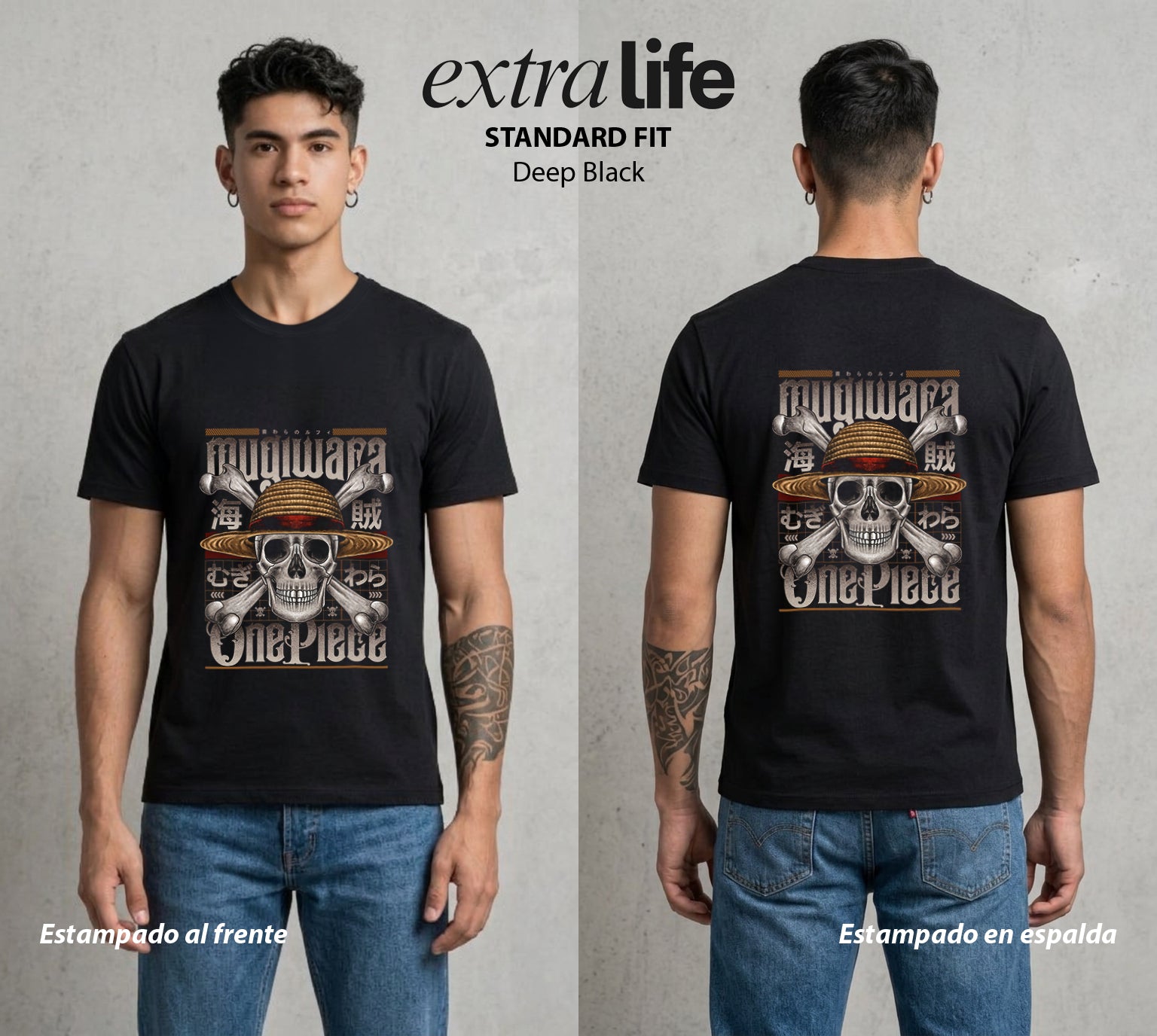 Mar de los Piratas | La Busqueda del Bien #02994 - Playera Standard Fit | Deep Black - Foto en modelo