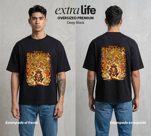 Mar de los Piratas | El Gran Tesoro del Mar #02995 - Playera Oversized Premium | Deep Black - Foto en modelo
