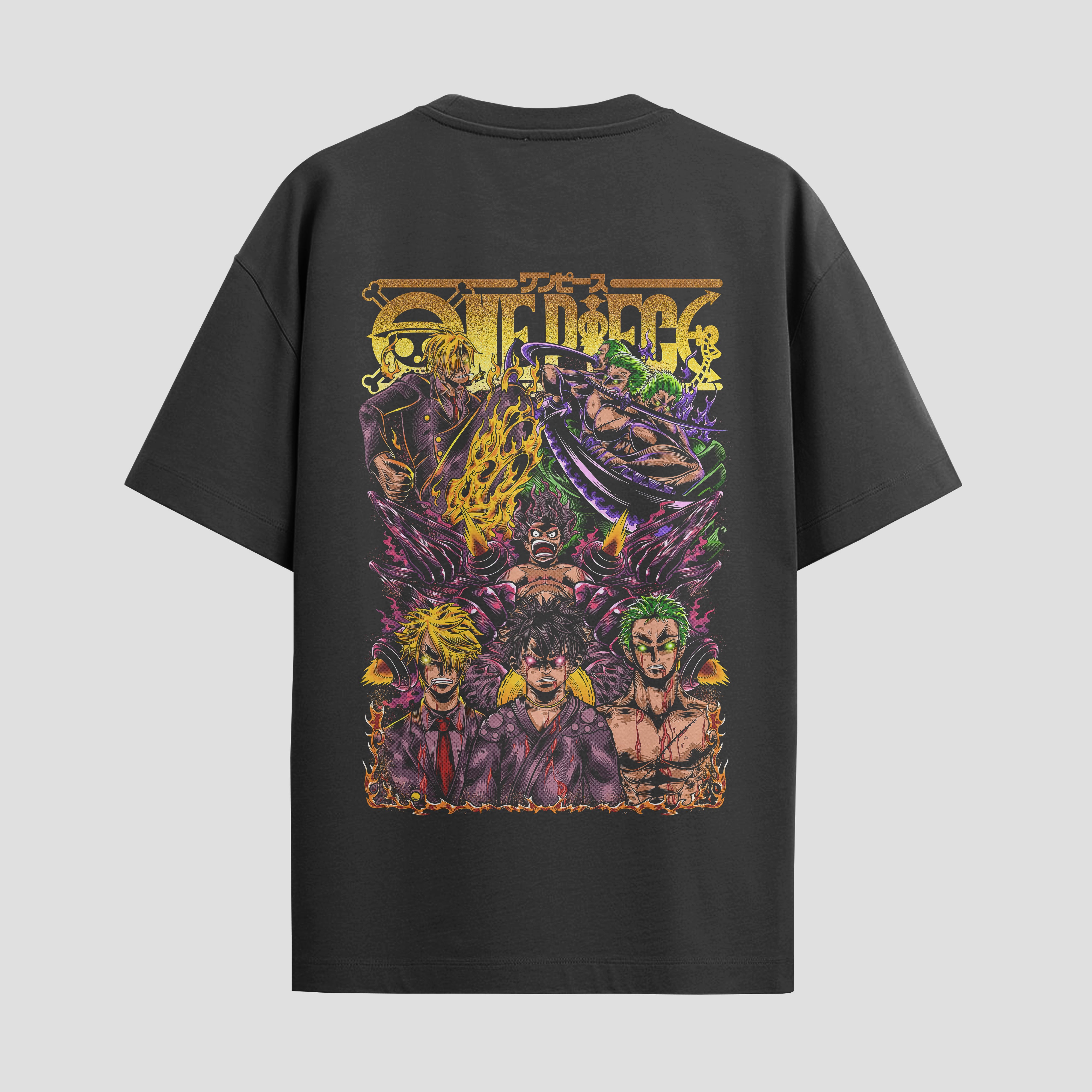 Playera urbana de anime y gaming ExtraLife MX, corte Standard Fit unisex ligero y transpirable en color Deep Black y Pure White, ropa de uso diario para gym y casual.