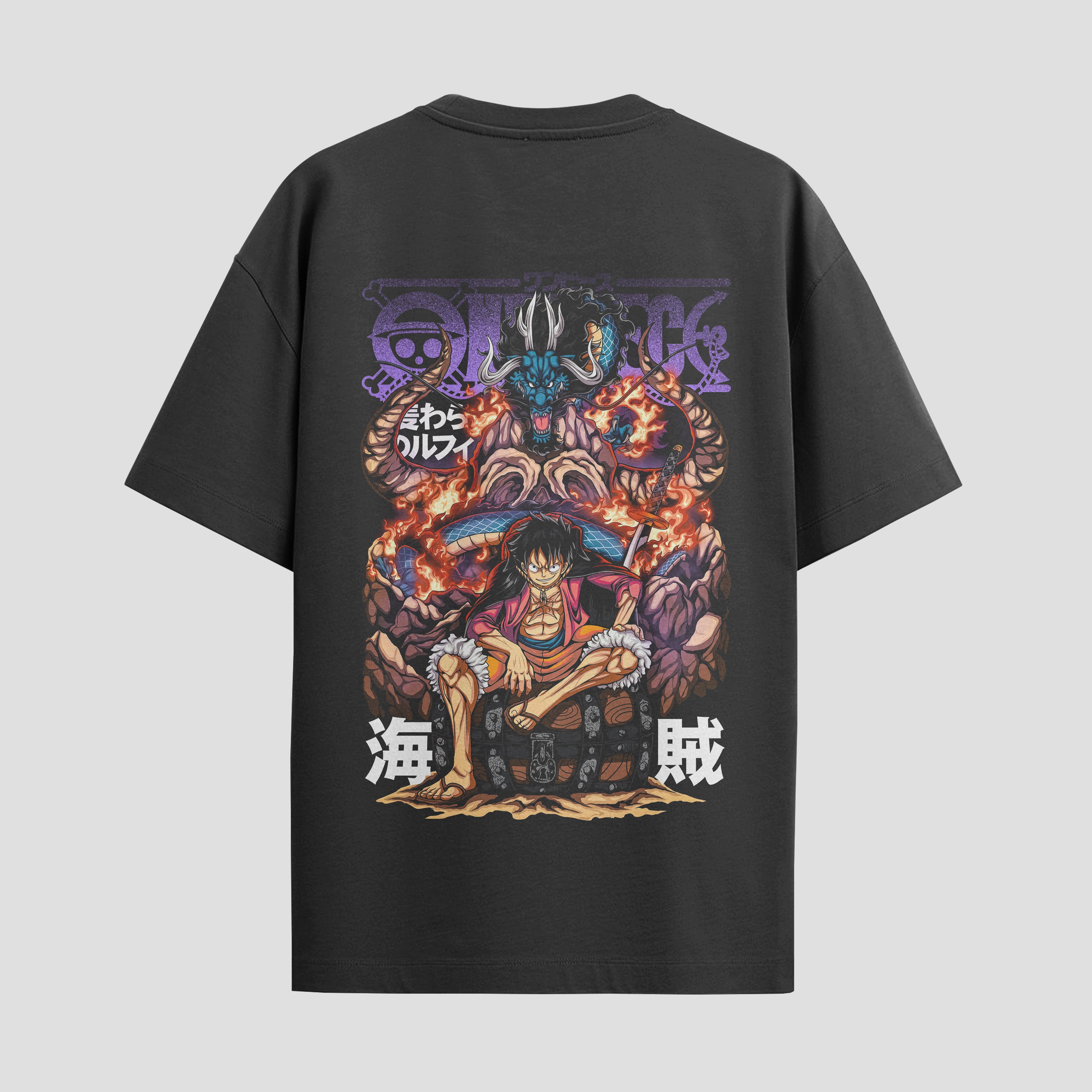 Playera urbana de anime y gaming ExtraLife MX, corte Standard Fit unisex ligero y transpirable en color Deep Black y Pure White, ropa de uso diario para gym y casual.
