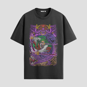 Playera urbana de anime y gaming ExtraLife MX, corte Standard Fit unisex ligero y transpirable en color Deep Black y Pure White, ropa de uso diario para gym y casual.