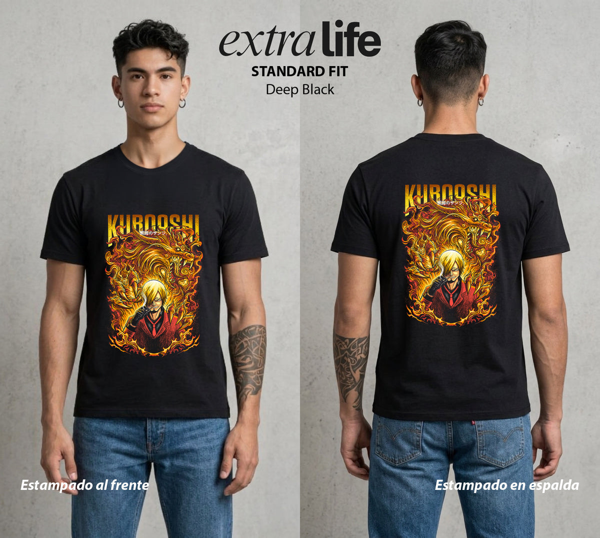 Mar de los Piratas | El Gran Tesoro del Mar #03007 - Playera Classic Premium | Deep Black - Foto en modelo
