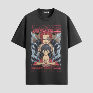 Playera urbana de anime y gaming ExtraLife MX, corte Standard Fit unisex ligero y transpirable en color Deep Black y Pure White, ropa de uso diario para gym y casual.
