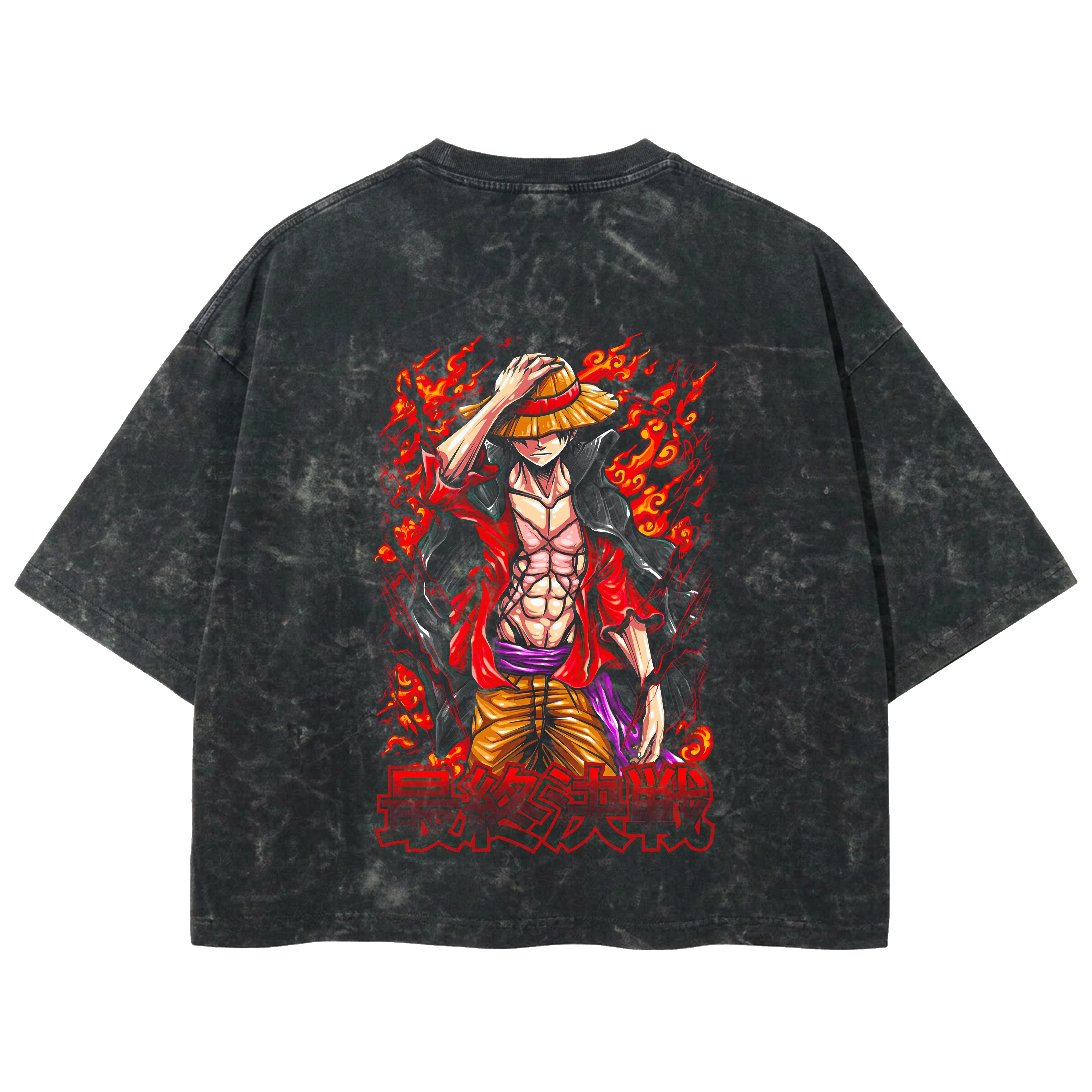 Playera streetwear premium de anime y gaming ExtraLife MX, corte boxy deluxe mineral wash heavyweight en color Acid Wash, moda urbana mexicana de culto.