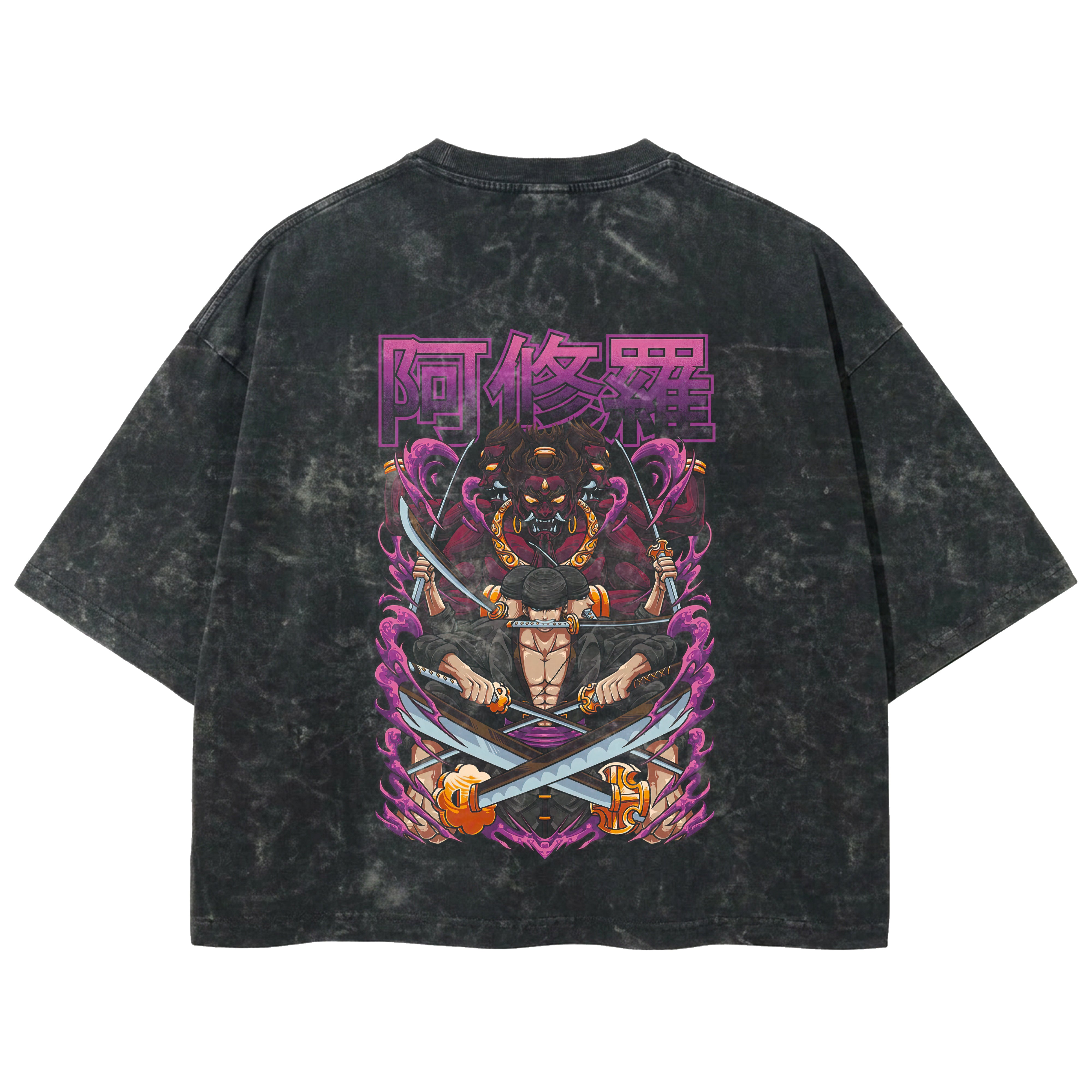 Playera streetwear premium de anime y gaming ExtraLife MX, corte boxy deluxe mineral wash heavyweight en color Acid Wash, moda urbana mexicana de culto.