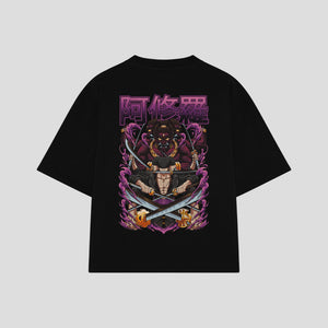 Playera streetwear premium de anime y gaming ExtraLife MX, corte oversized drop shoulder ligero y fresco en color Deep Black y Off-White, moda urbana mexicana de culto.