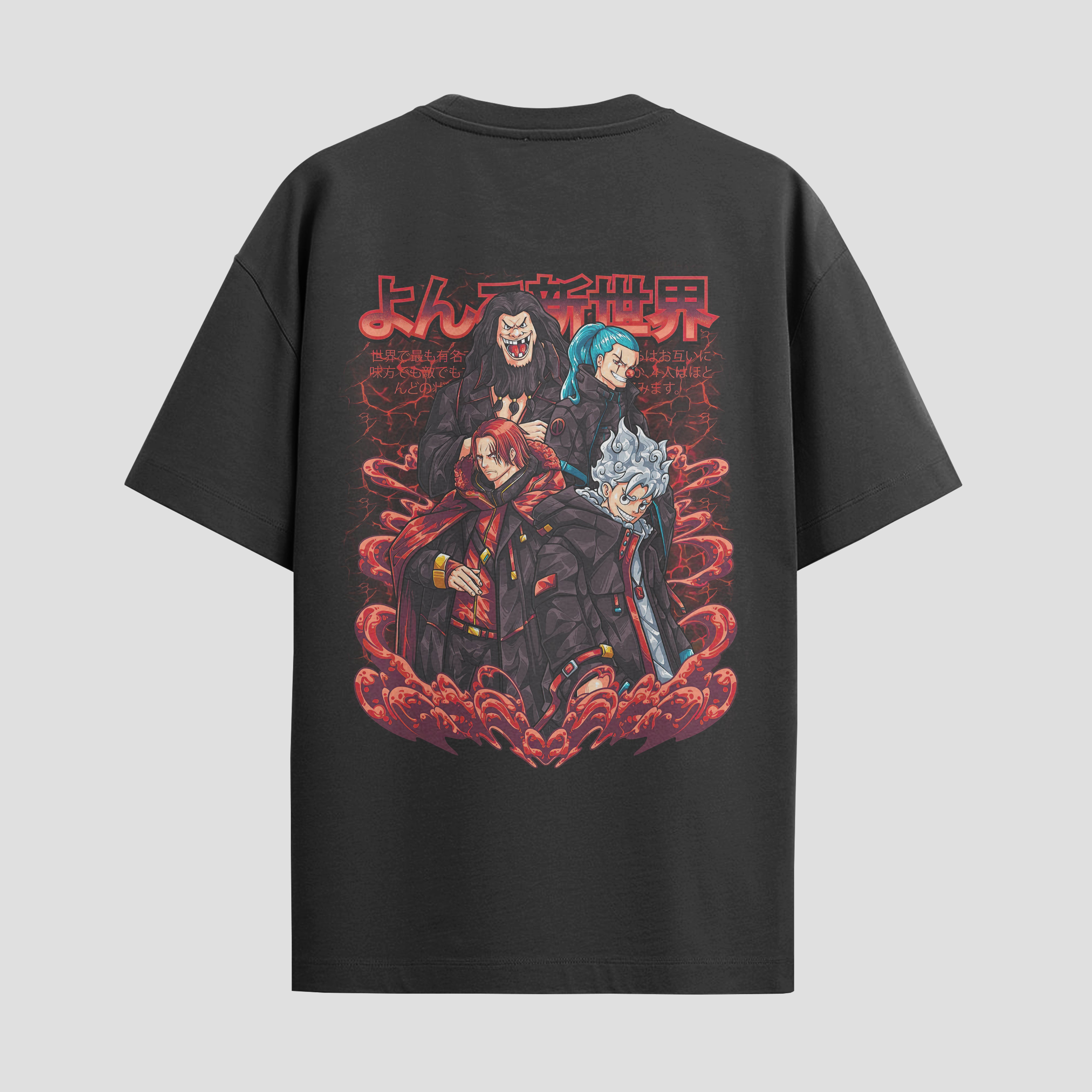 Playera urbana de anime y gaming ExtraLife MX, corte Standard Fit unisex ligero y transpirable en color Deep Black y Pure White, ropa de uso diario para gym y casual.