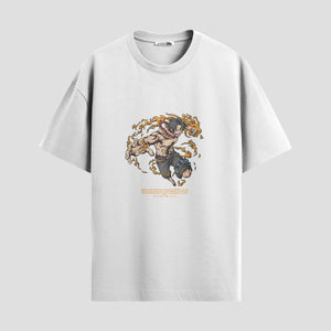 Playera urbana de anime y gaming ExtraLife MX, corte Standard Fit unisex ligero y transpirable en color Deep Black y Pure White, ropa de uso diario para gym y casual.