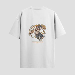 Playera urbana de anime y gaming ExtraLife MX, corte Standard Fit unisex ligero y transpirable en color Deep Black y Pure White, ropa de uso diario para gym y casual.