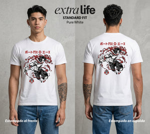 Mar de los Piratas | Puño de Fuego #03029 - Playera Standard Fit | Pure White - Foto en modelo