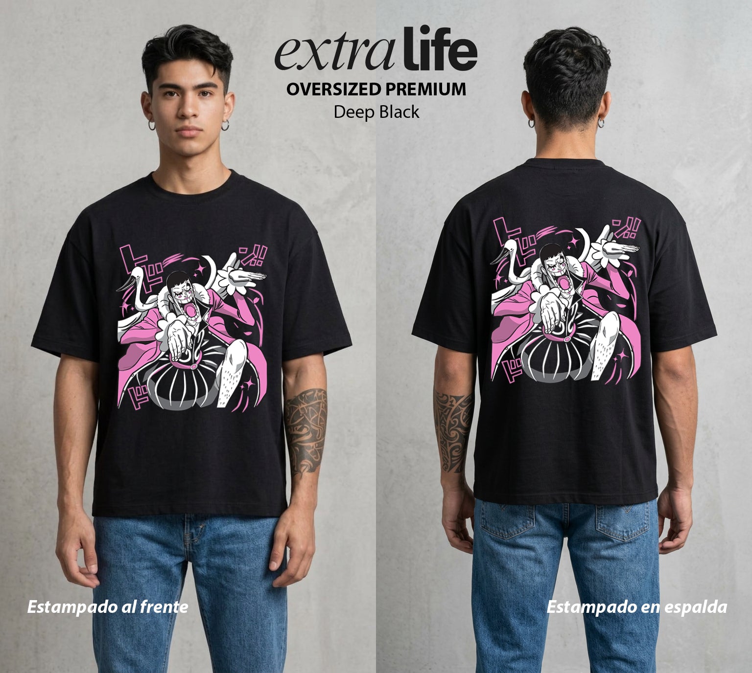 Mar de los Piratas | El Transformista del Mar #03036 - Playera Oversized Premium | Deep Black - Foto en modelo