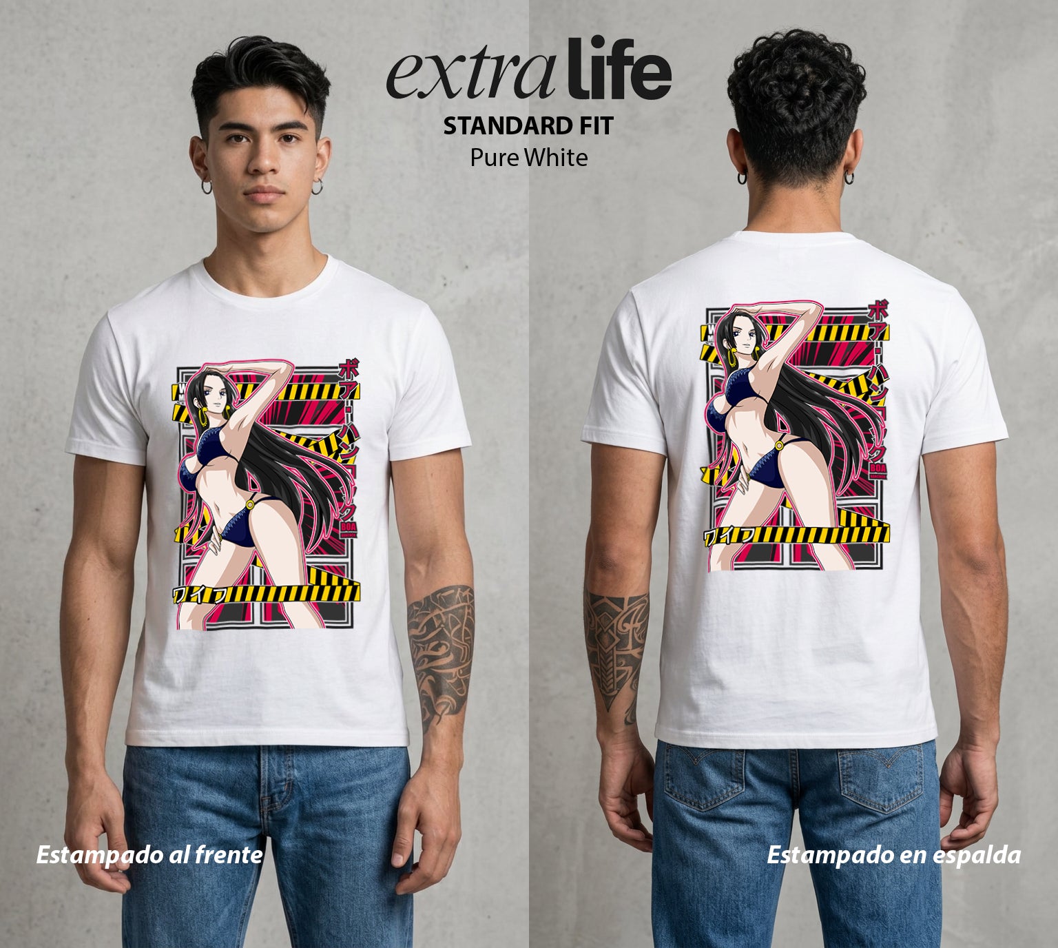 Mar de los Piratas | Reina de las Amazonas #03039 - Playera Standard Fit | Pure White - Foto en modelo