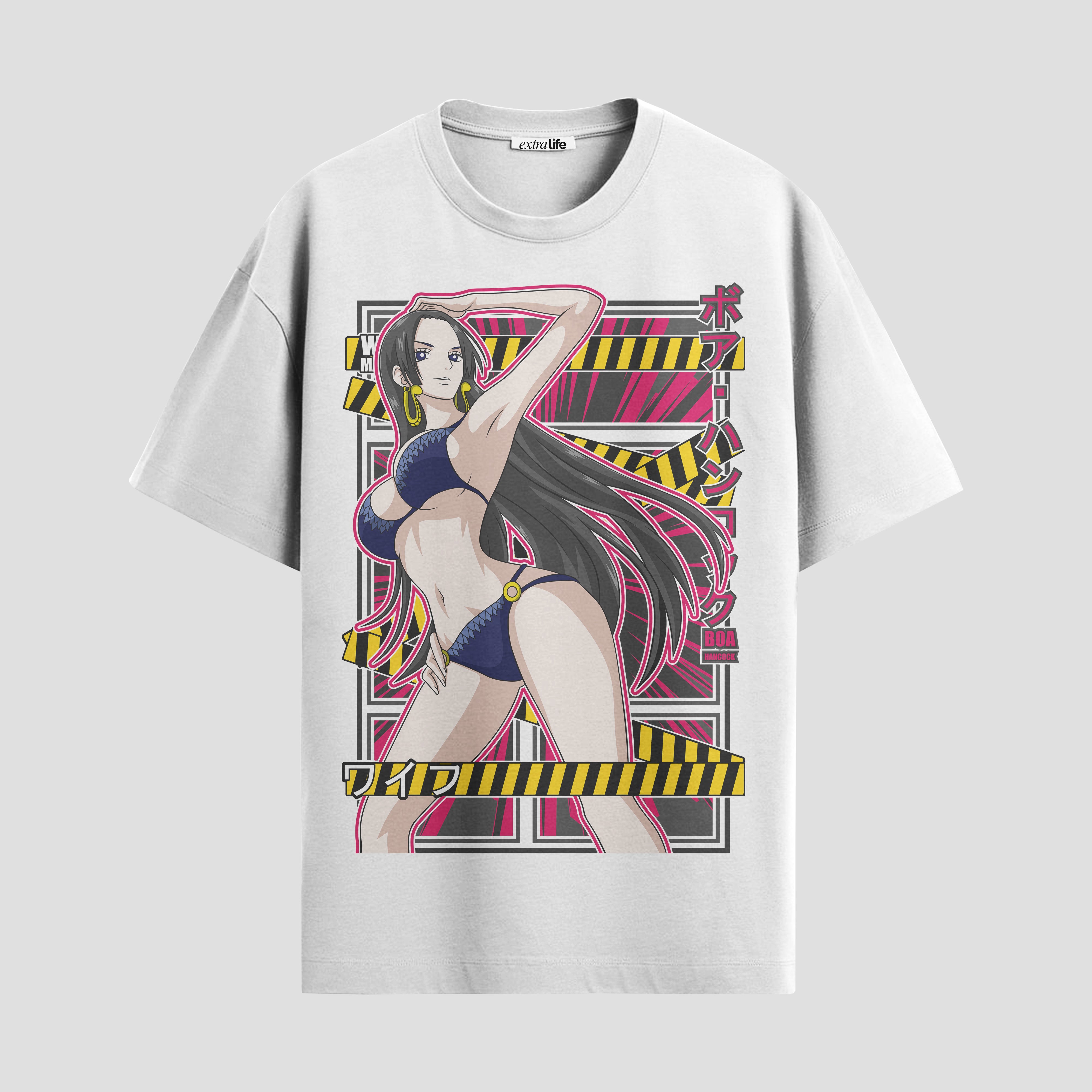 Playera urbana de anime y gaming ExtraLife MX, corte Standard Fit unisex ligero y transpirable en color Deep Black y Pure White, ropa de uso diario para gym y casual.
