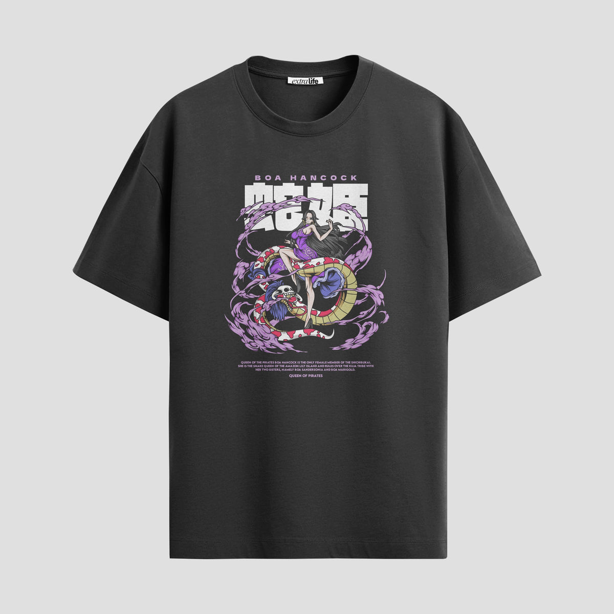 Playera urbana de anime y gaming ExtraLife MX, corte Classic Premium unisex ligero y transpirable en color Deep Black y Pure White, ropa de uso diario para gym y casual.