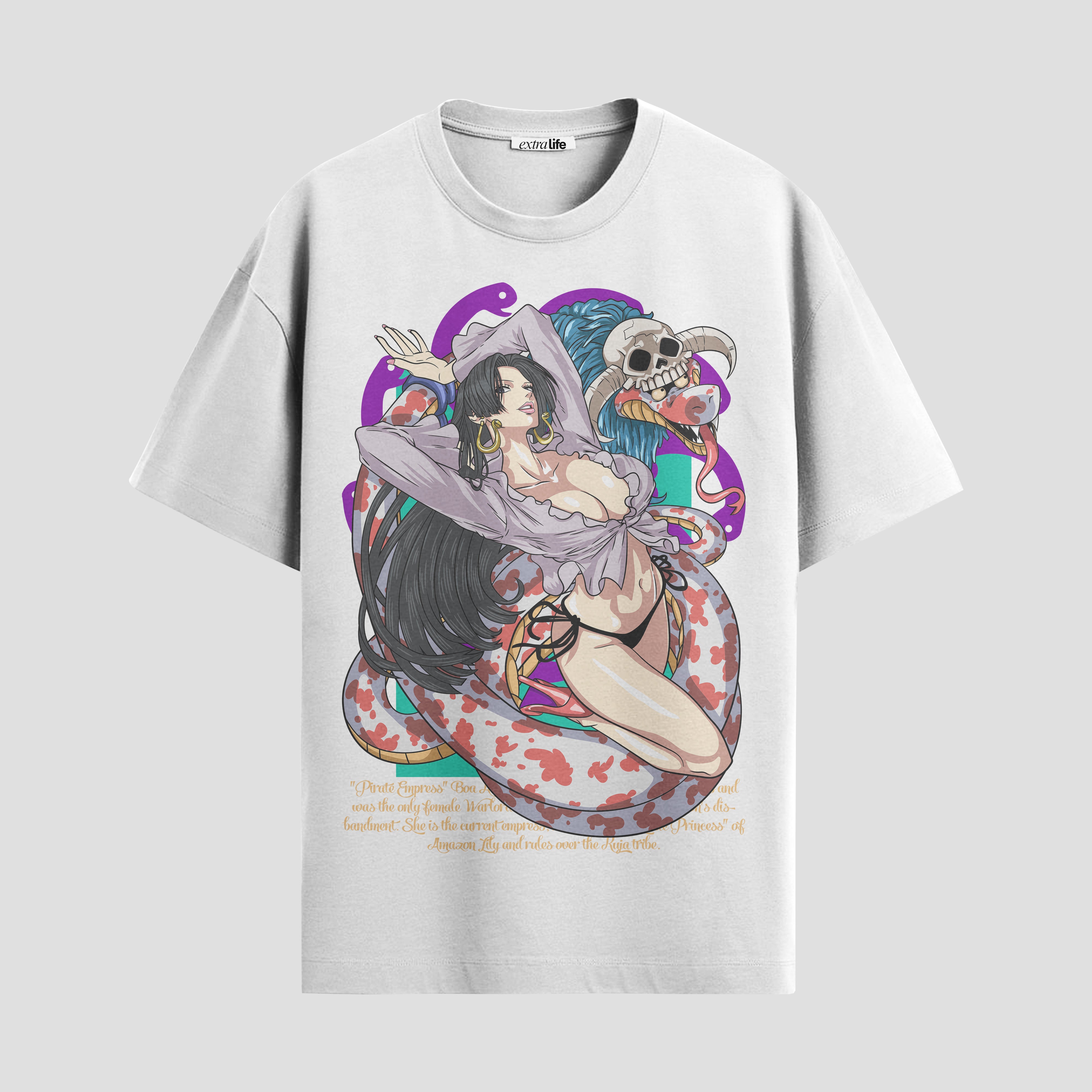 Playera urbana de anime y gaming ExtraLife MX, corte Standard Fit unisex ligero y transpirable en color Deep Black y Pure White, ropa de uso diario para gym y casual.