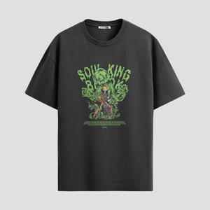 Playera urbana de anime y gaming ExtraLife MX, corte Standard Fit unisex ligero y transpirable en color Deep Black y Pure White, ropa de uso diario para gym y casual.